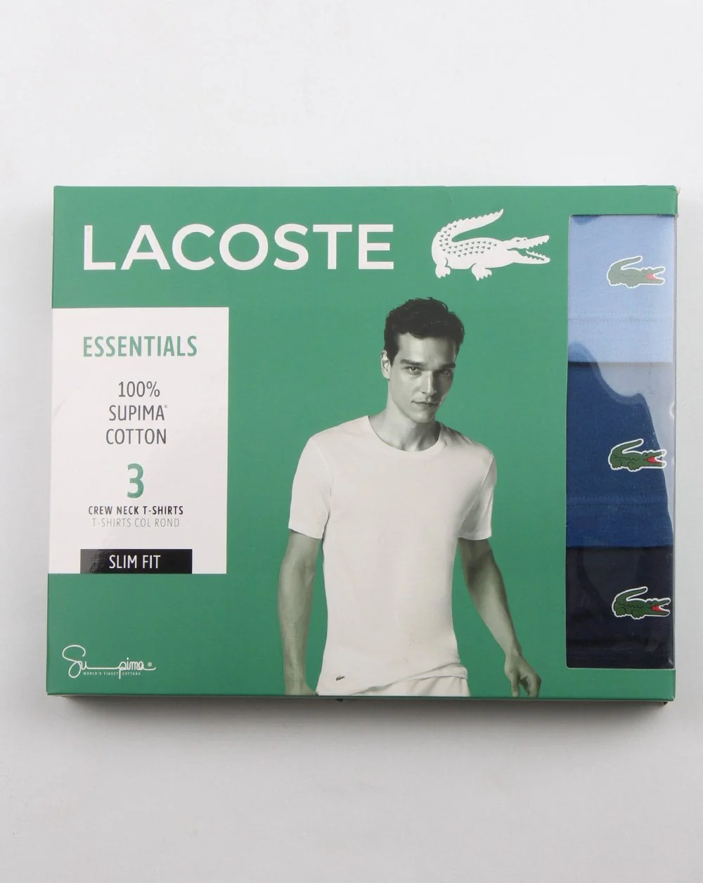 Lacoste Triple Pack Slim Fit Crew Tees Navy/blue - Image 3