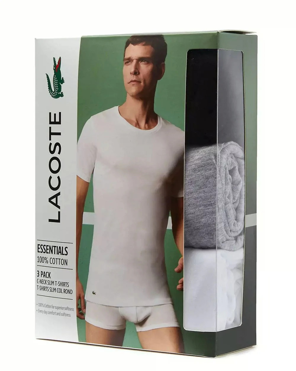 Lacoste Triple Pack T-shirt White/Silver/Black - Image 2