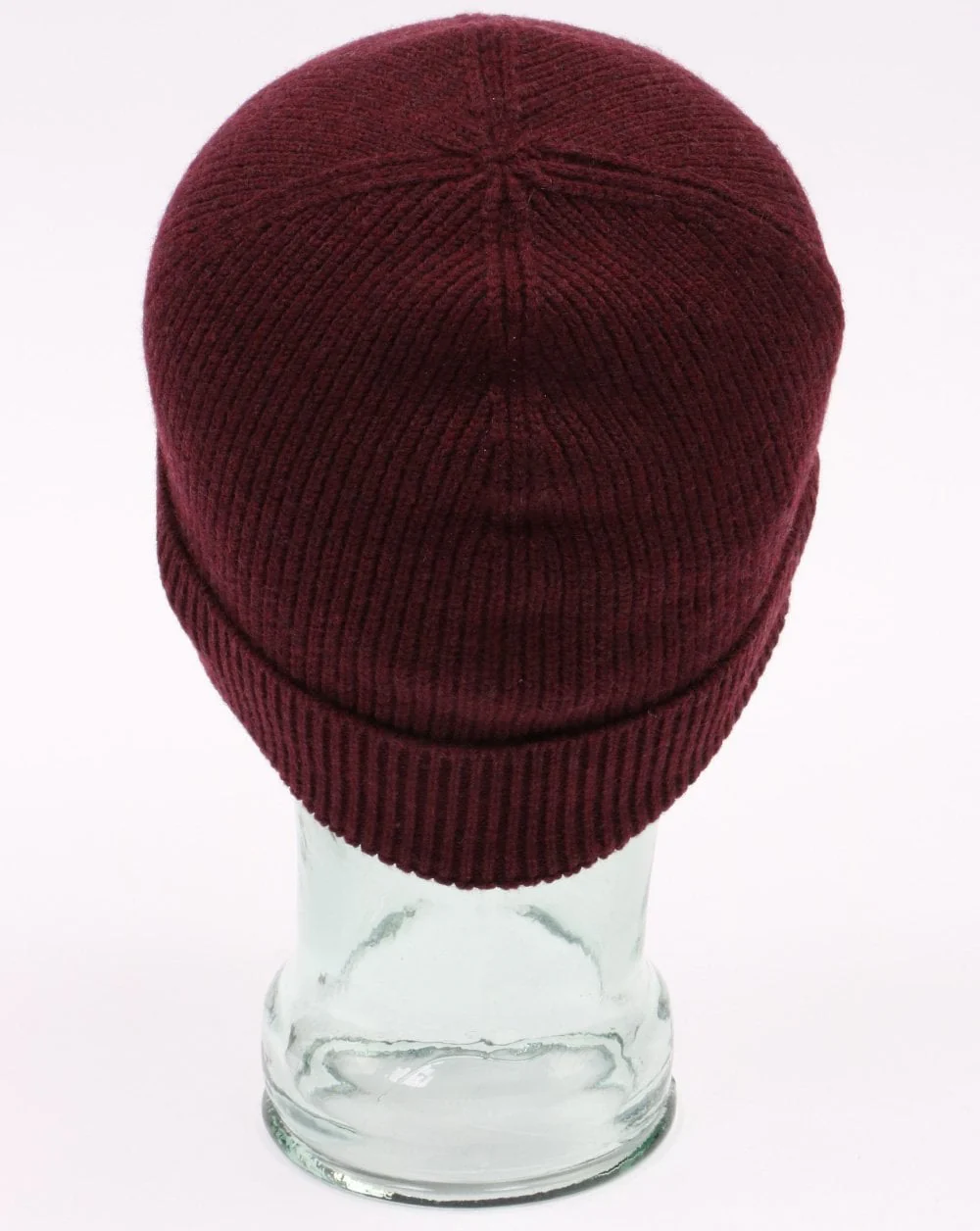 Lacoste Turn Up Ribbed Wool Beanie Vine - Image 3