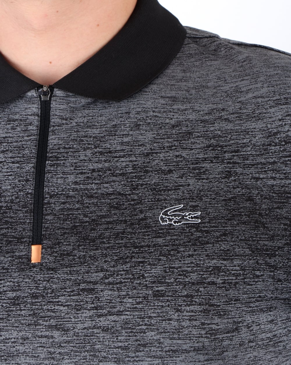 Lacoste Zip Neck Polo Shirt Black/copper - Image 2