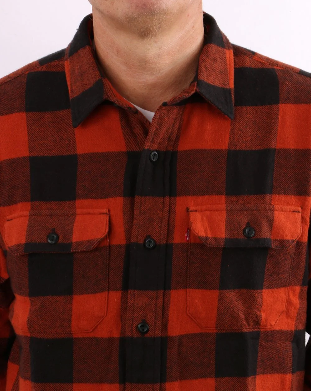 Levi's Classics Worker Check Shirt Burnt Orange - Image 2