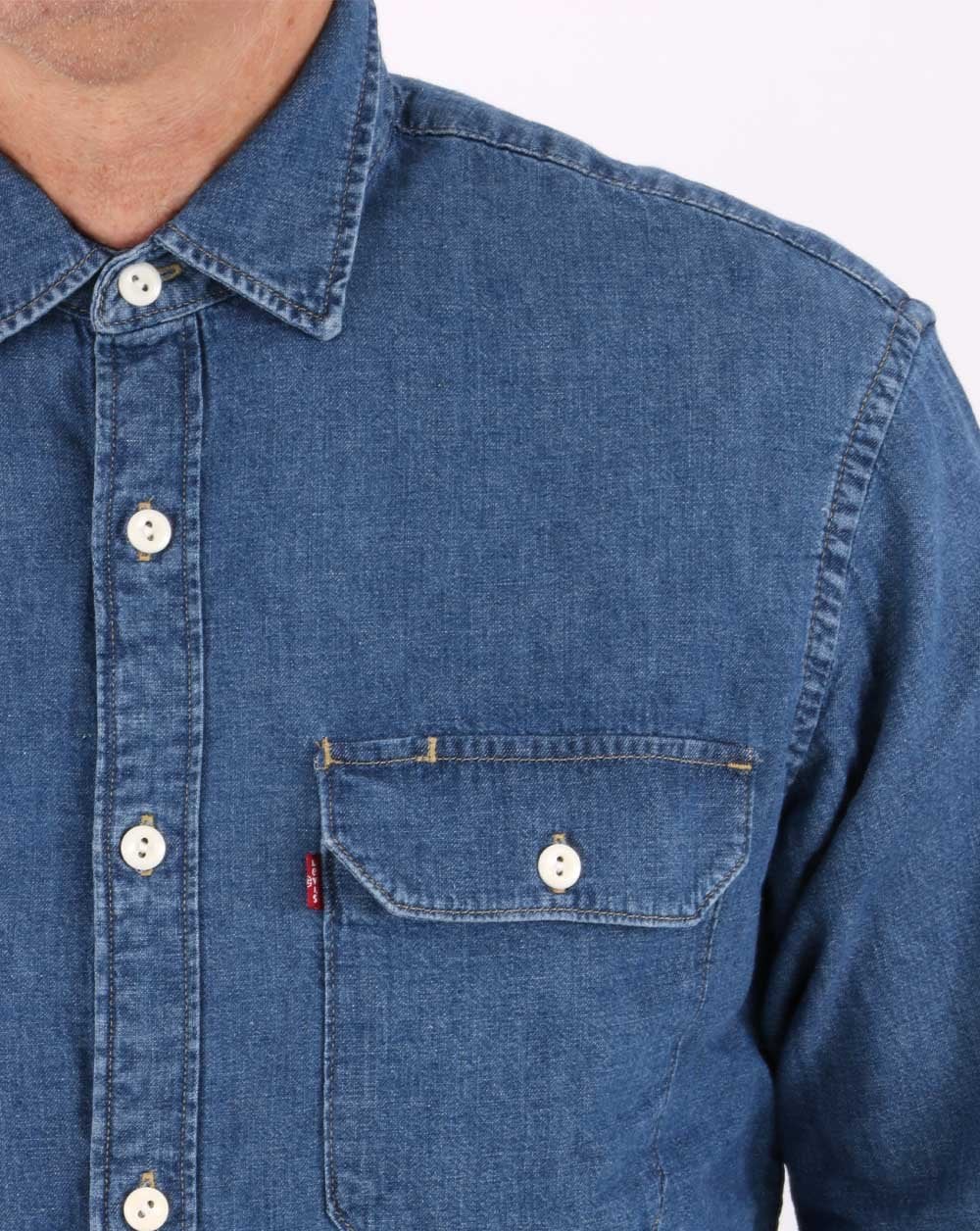 Levi's Denim Worker Shirt Dark Blue - Image 3