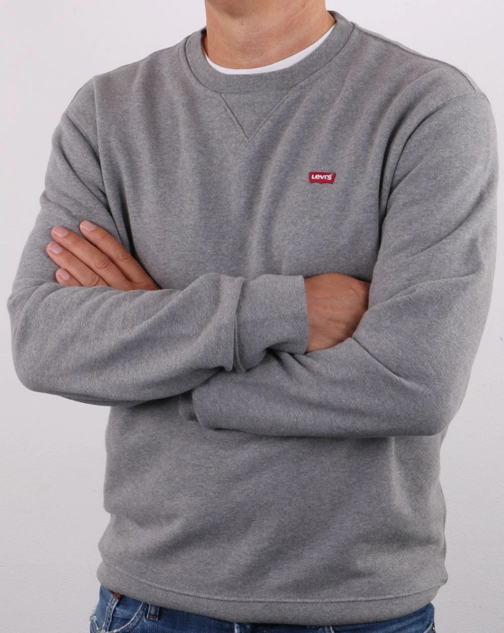 Levis Original Crew Neck Sweatshirt Grey Heather - Image 2