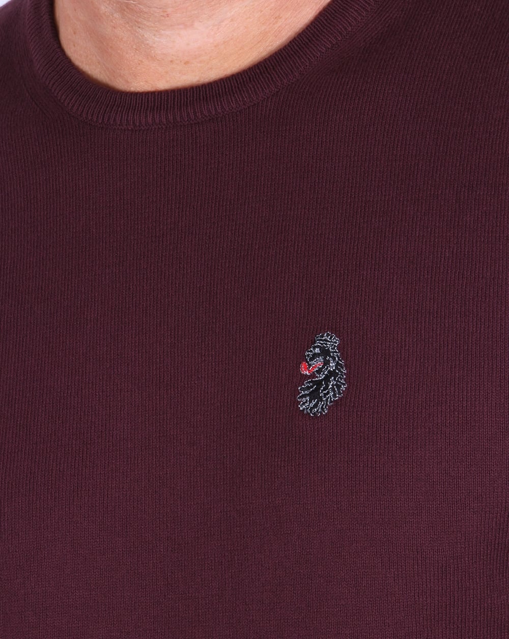 Luke Gerards Crew Neck Jumper Wine - Image 2