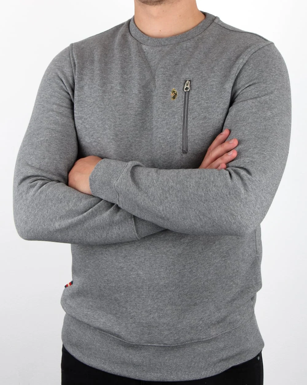 Luke One A Otm Sweatshirt Mid Grey Marl - Image 3
