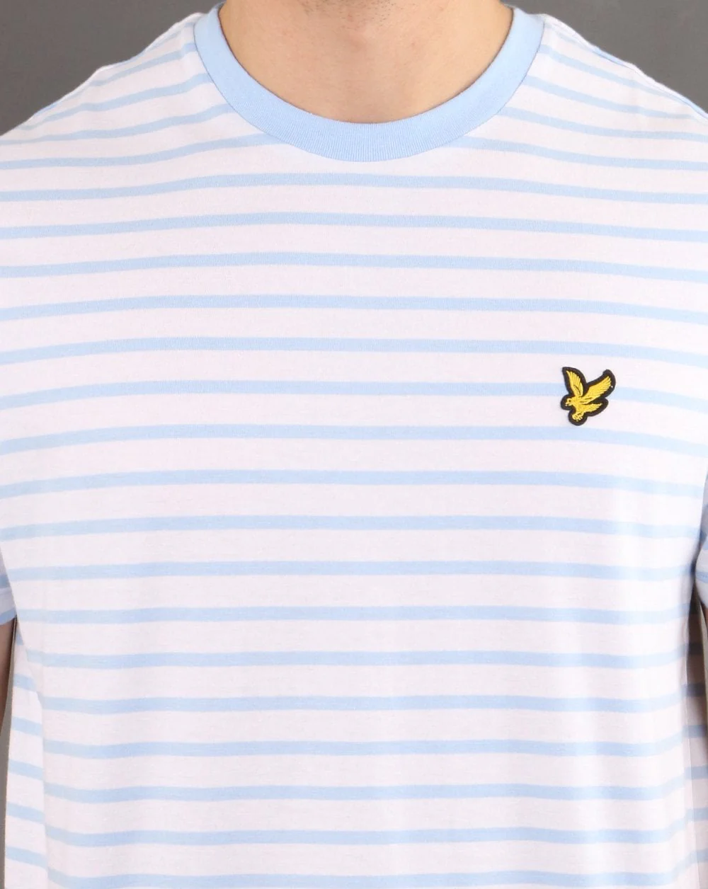 Lyle And Scott Breton Stripe T-shirt Sky Blue/white - Image 4