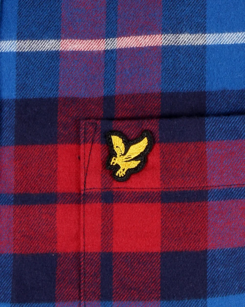Lyle And Scott Check Flannel Shirt Navy/Red - Image 3