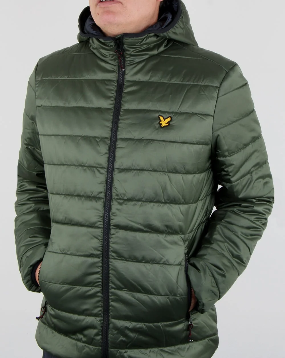 Lyle And Scott Cooke Insulated Foil Jacket Olive - Image 4