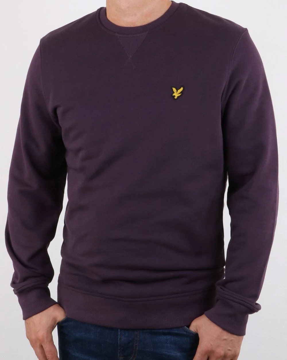 Lyle And Scott Crew Neck Sweatshirt Deep Plum - Image 2