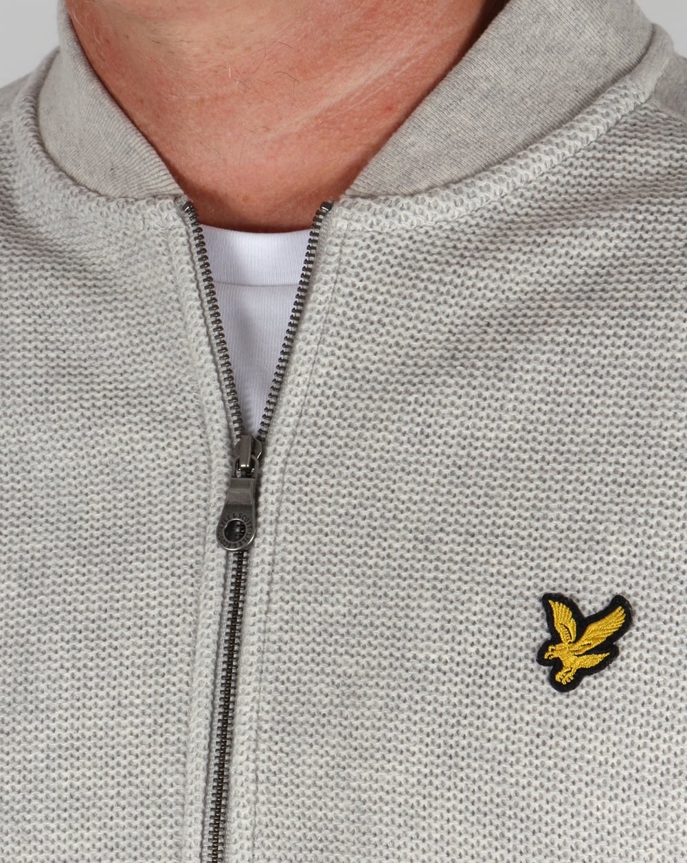 Lyle And Scott Double Faced Bomber Light Grey Marl - Image 2
