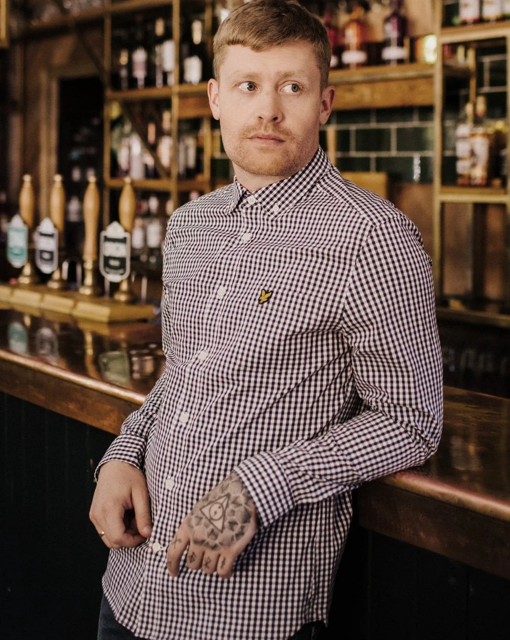 Lyle And Scott Gingham Shirt Navy - Image 2