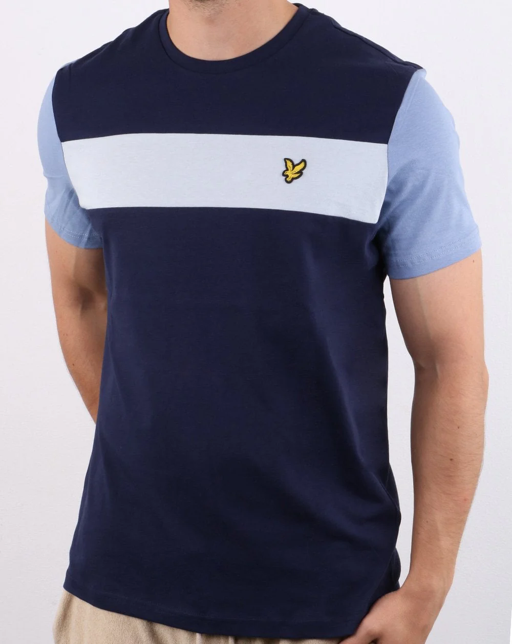Lyle And Scott Panel T-shirt Navy - Image 2