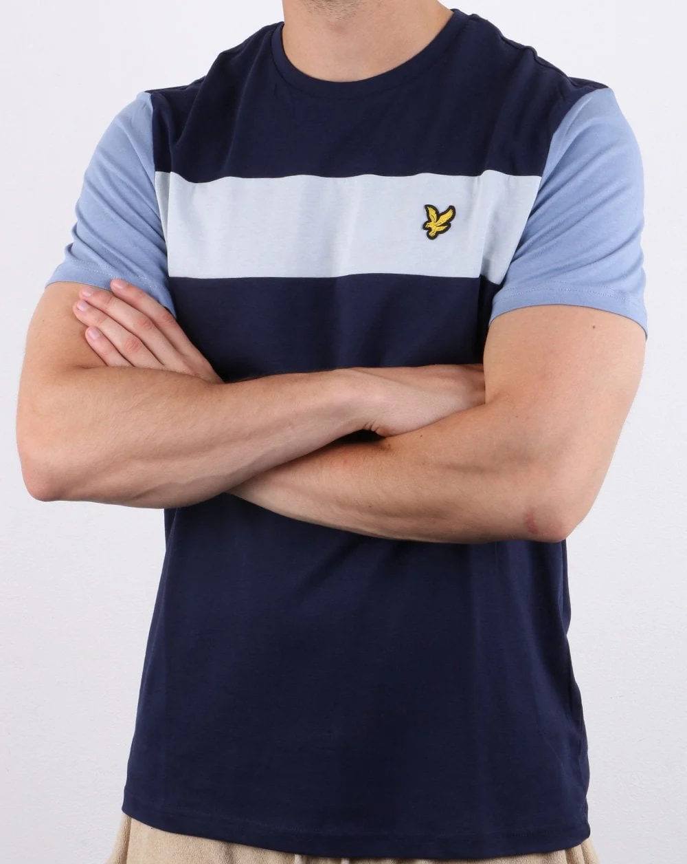 Lyle And Scott Panel T-shirt Navy - Image 3
