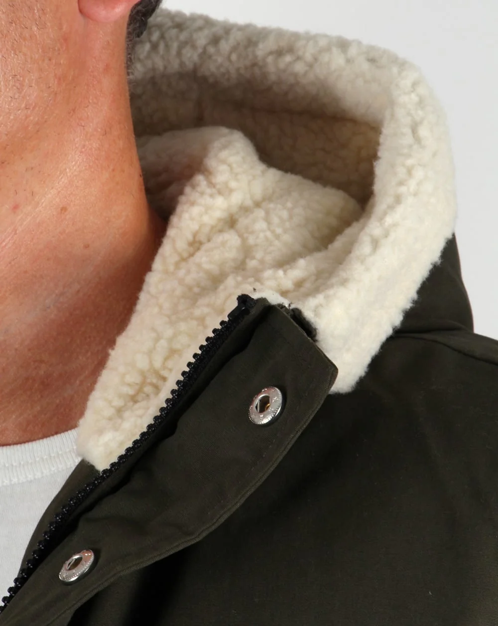 Lyle And Scott Shearling Lined Parka Dark Sage - Image 3