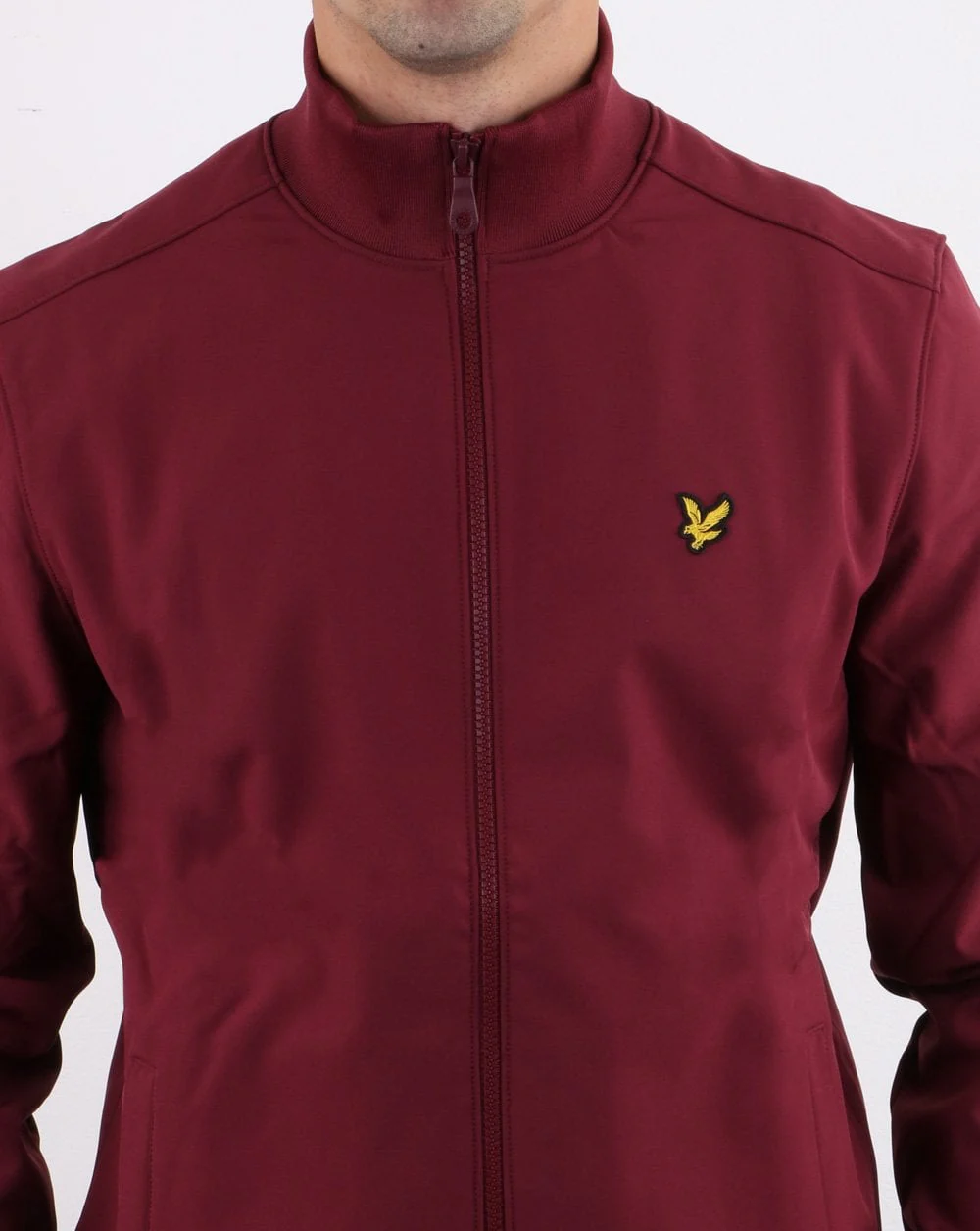 Lyle And Scott Softshell Funnel Neck Zip Through Jacket Burgundy - Image 4