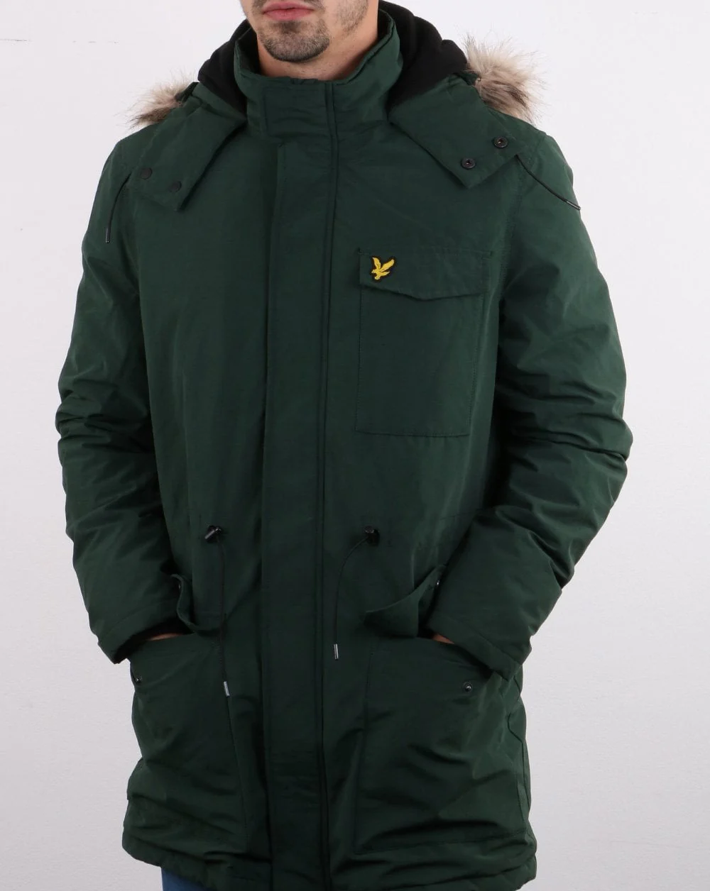 Lyle And Scott Winterweight Microfleece Lined Parka Jade - Image 3