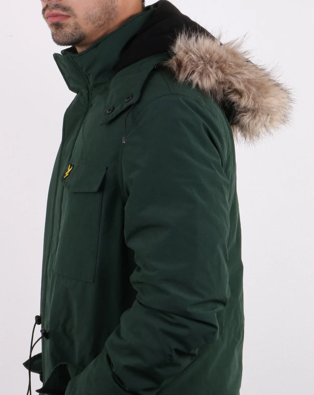 Lyle And Scott Winterweight Microfleece Lined Parka Jade - Image 4
