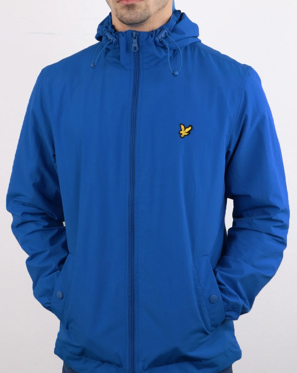 Lyle And Scott Zip Through Hooded Jacket Cobalt Blue - Image 4