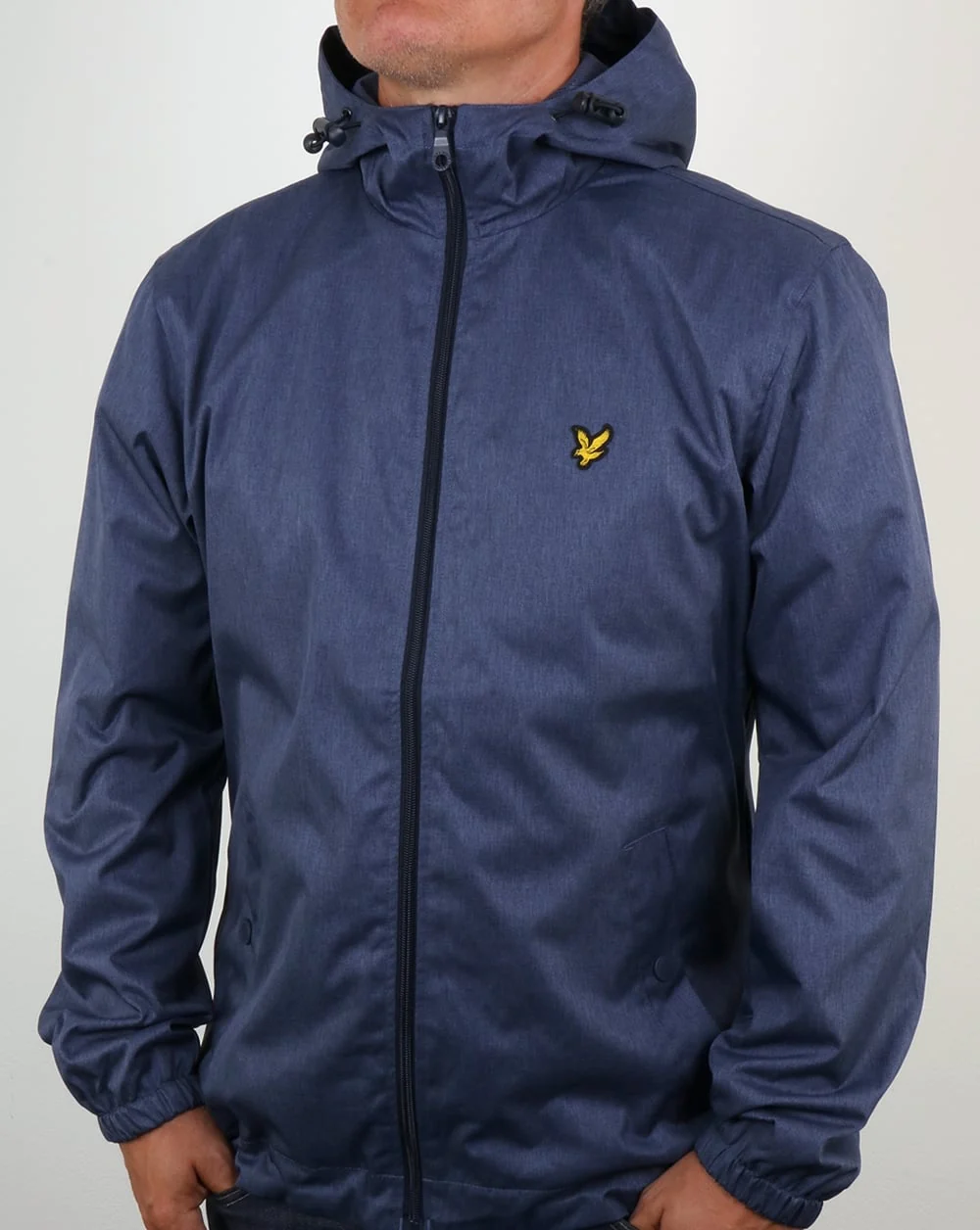 Lyle And Scott Zip Through Hooded Jacket Ink Blue Marl - Image 2