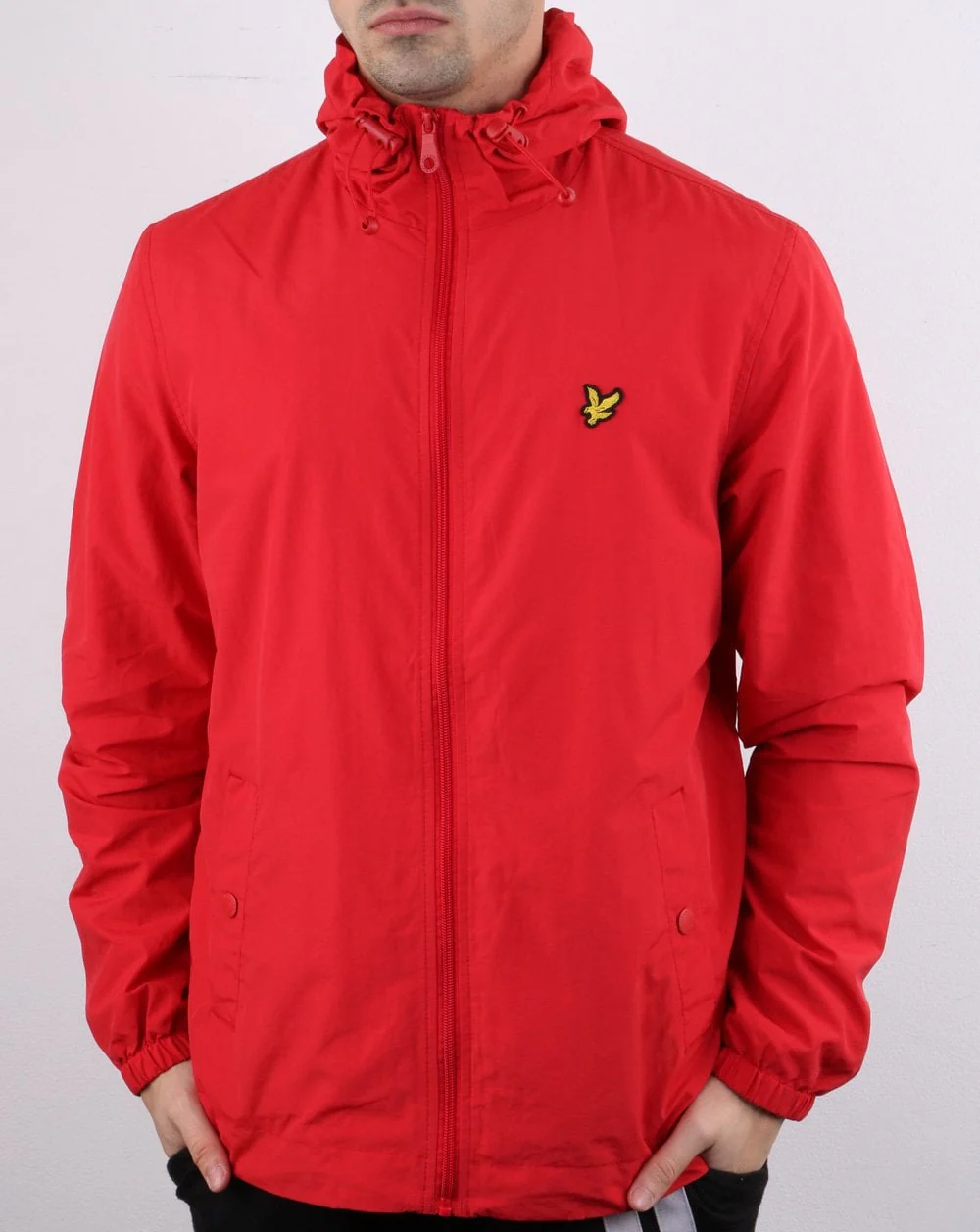 Lyle And Scott Zip Through Hooded Jacket Red
