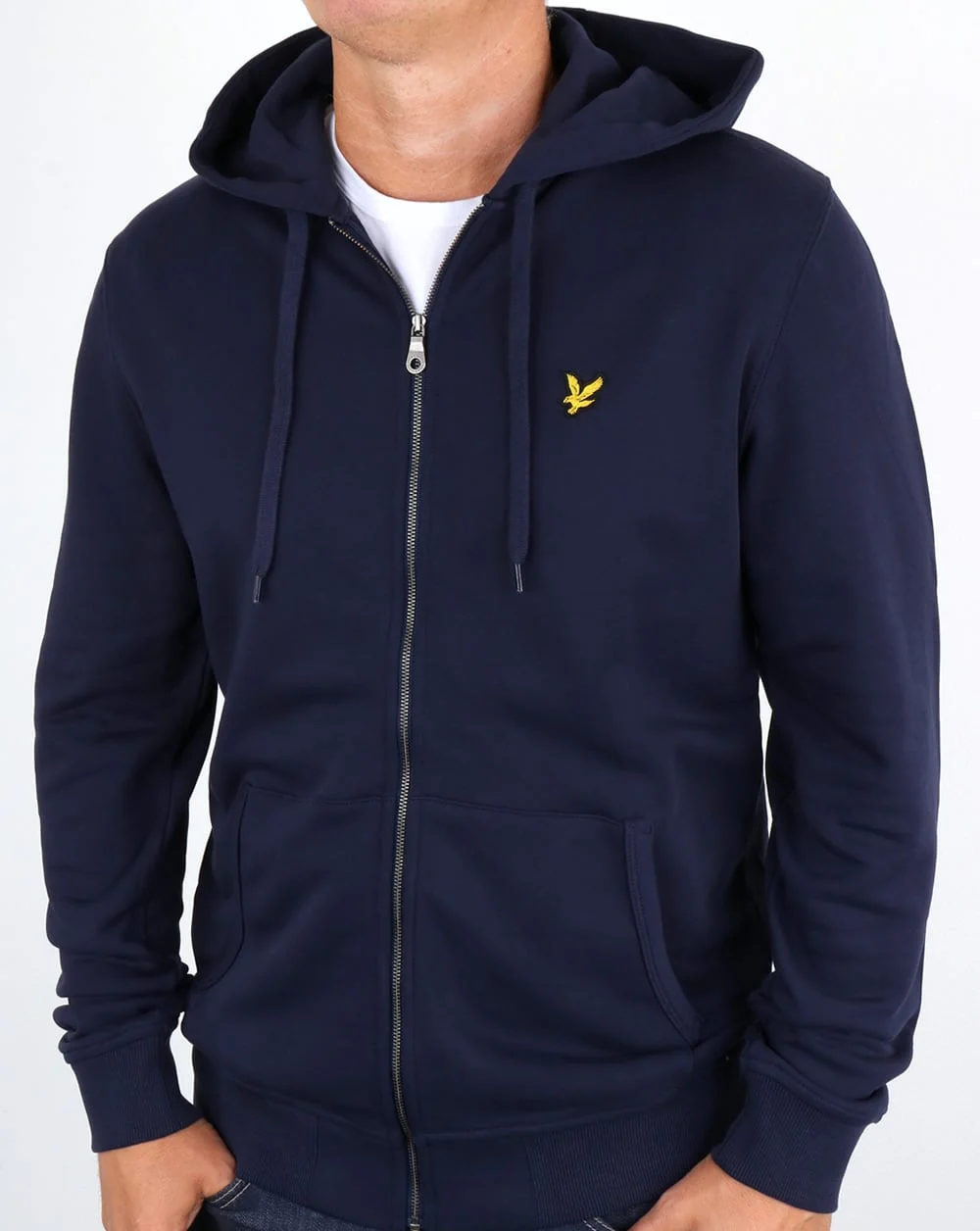 Lyle And Scott Zip Through Hoodie Navy - Image 3
