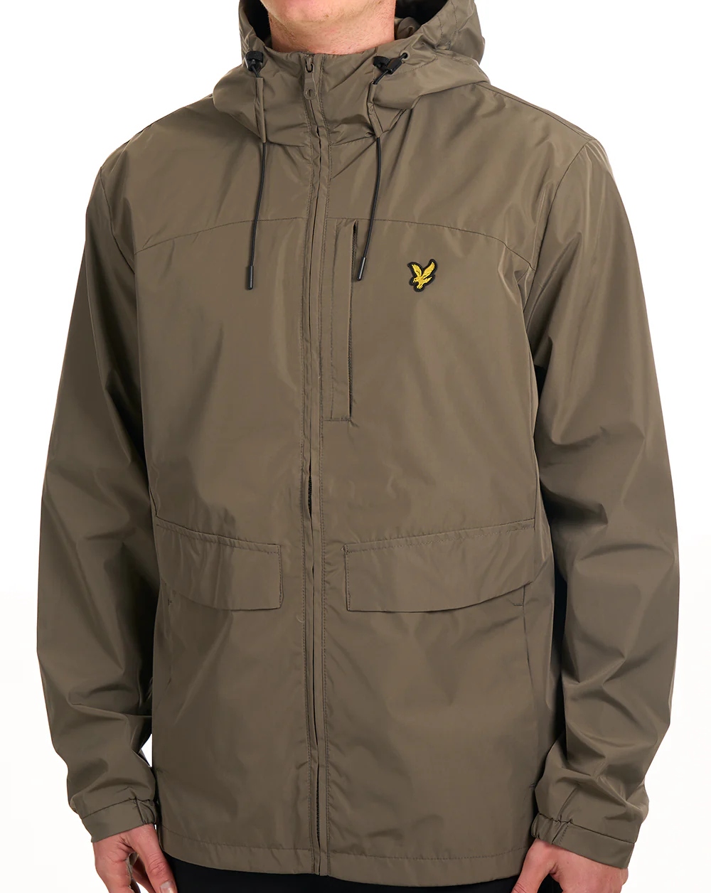 Lyle & Scott Lightweight Hooded Jacket Khaki Ash - Image 2