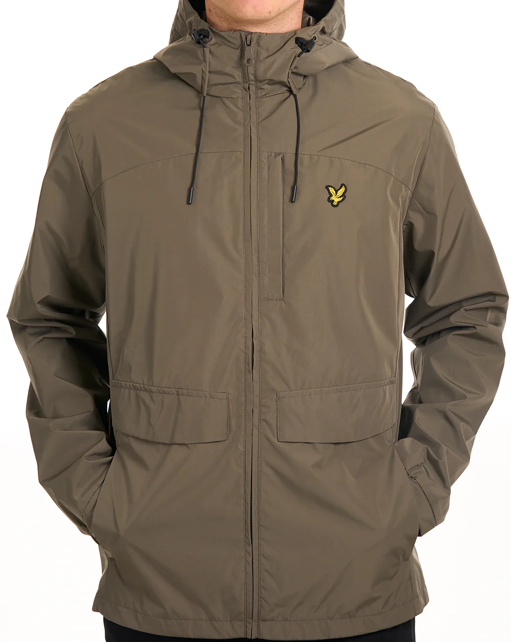 Lyle & Scott Lightweight Hooded Jacket Khaki Ash - Image 4