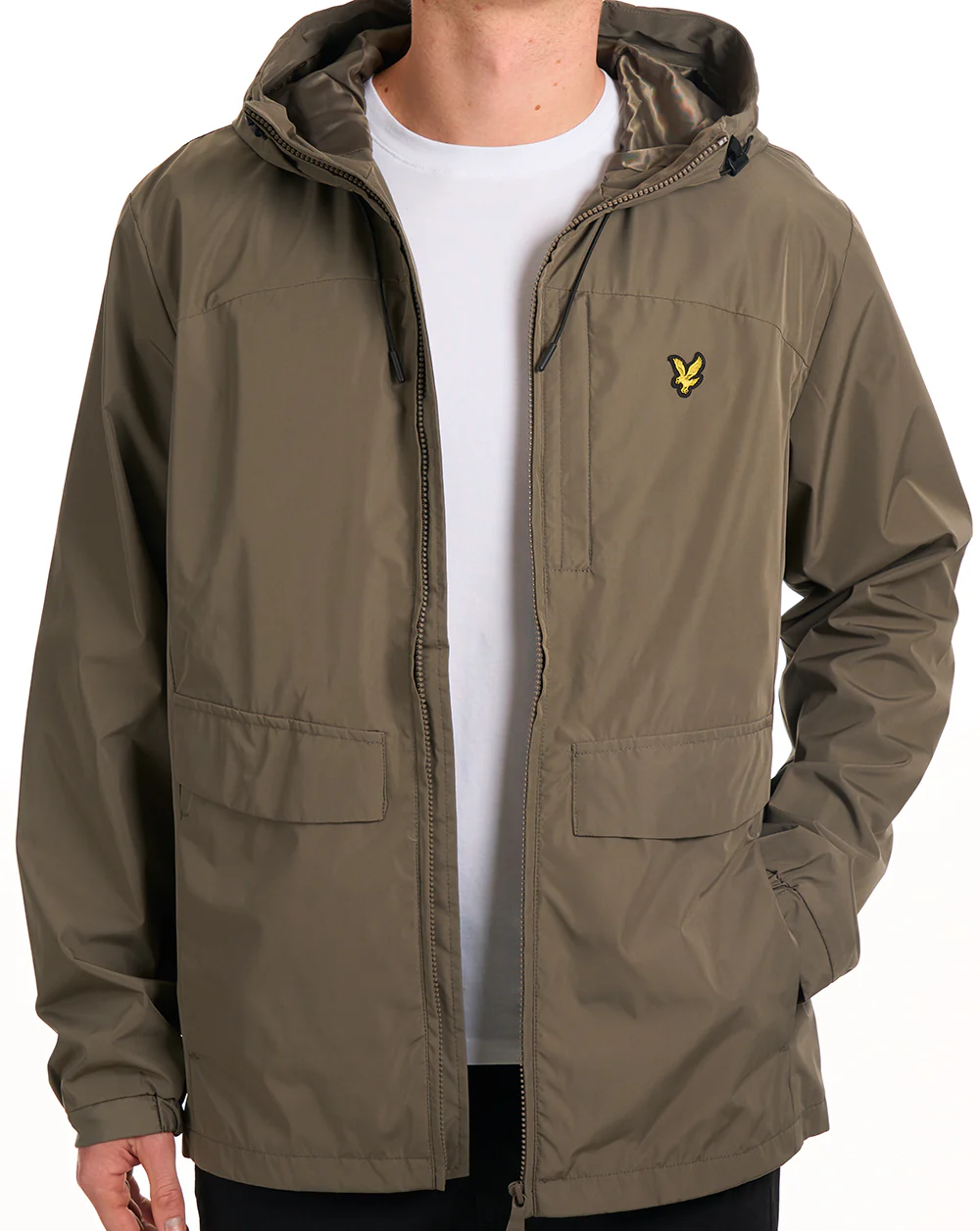 Lyle & Scott Lightweight Hooded Jacket Khaki Ash - Image 6