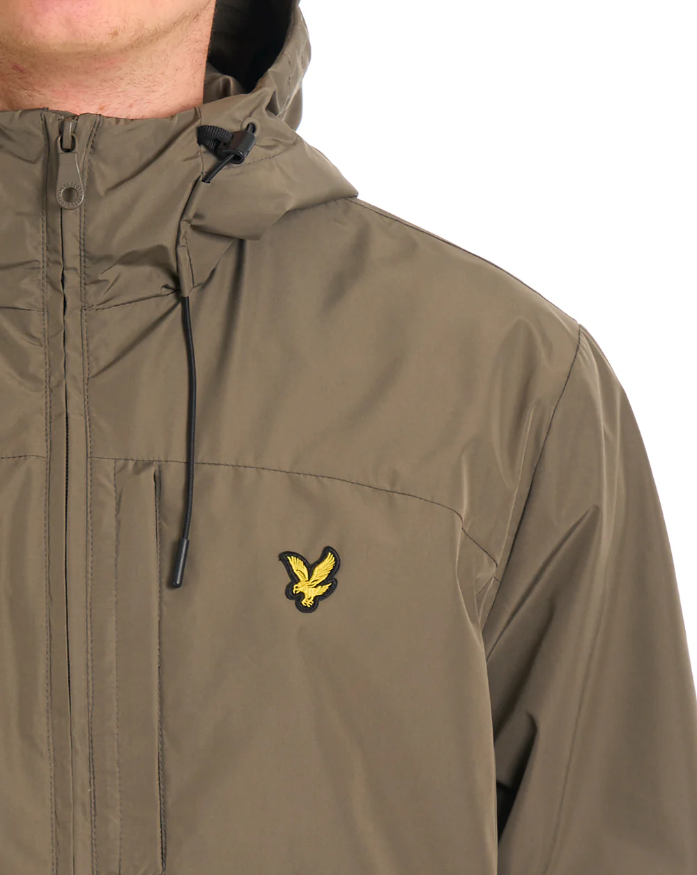 Lyle & Scott Lightweight Hooded Jacket Khaki Ash - Image 7