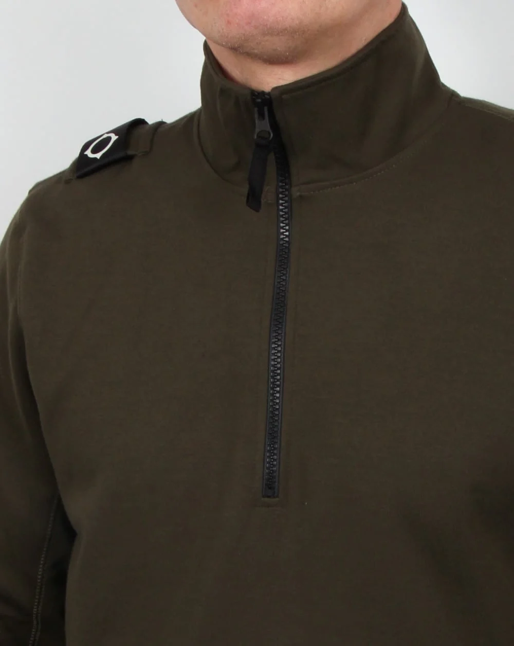 Ma.strum Chaffee Half Zip Sweatshirt Dark Olive - Image 2