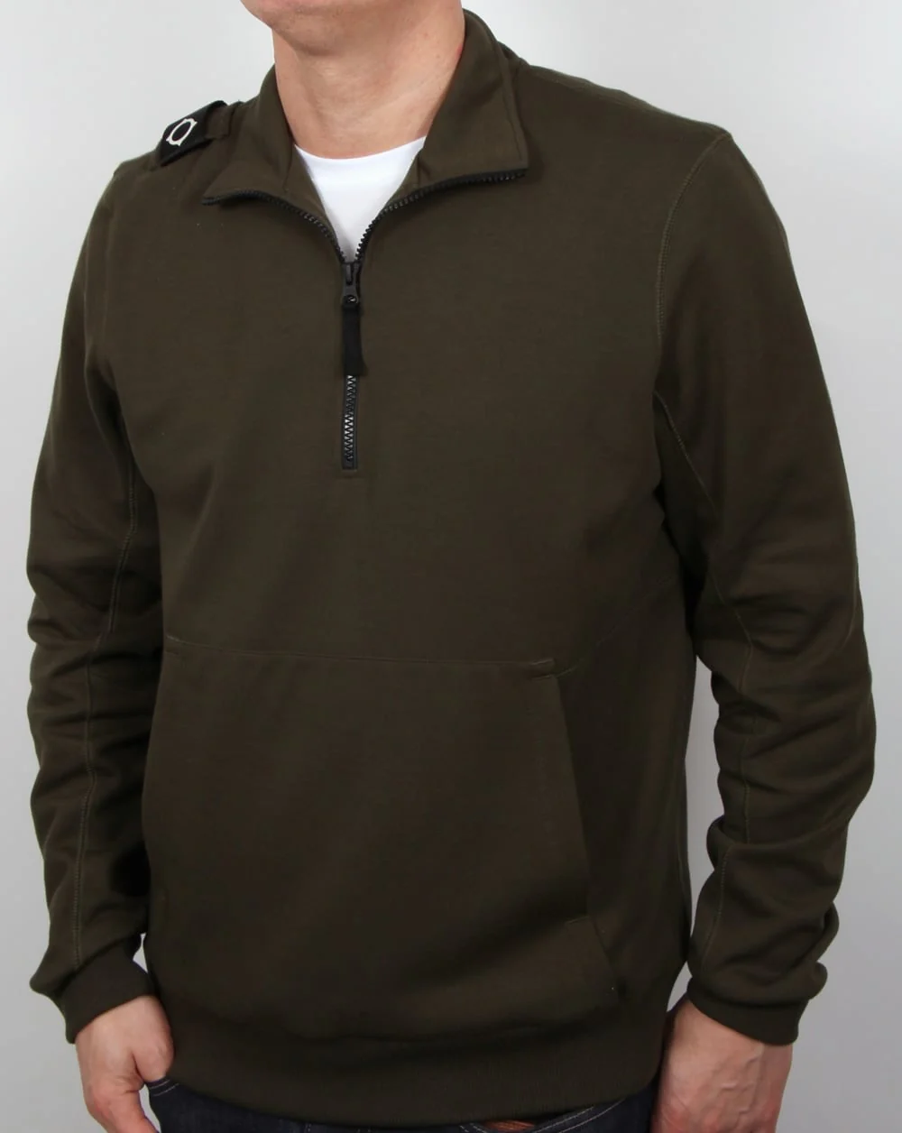 Ma.strum Chaffee Half Zip Sweatshirt Dark Olive - Image 4