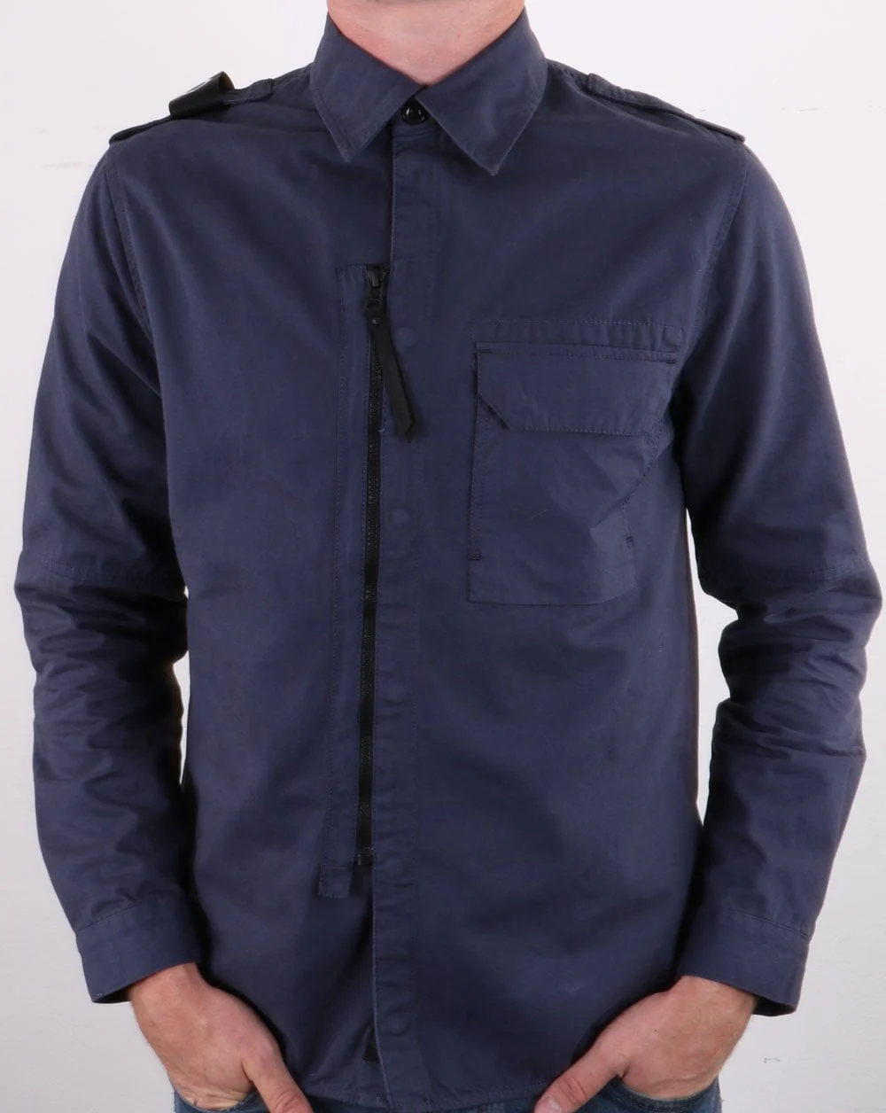 MA.Strum Zip Front Overshirt True Navy