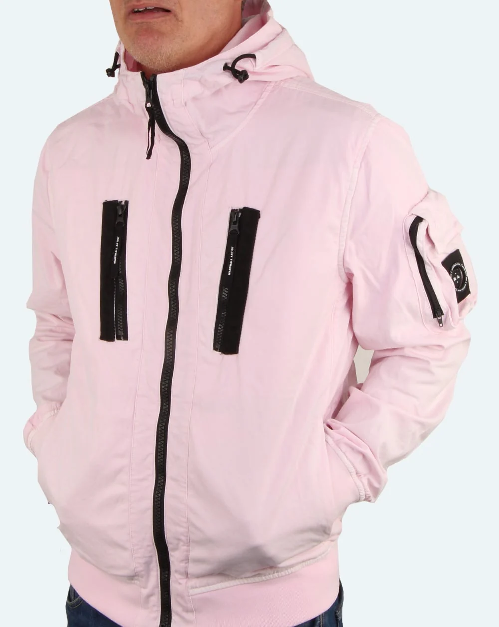 Marshall Artist Garment Dyed Bomber Jacket Pink - Image 3