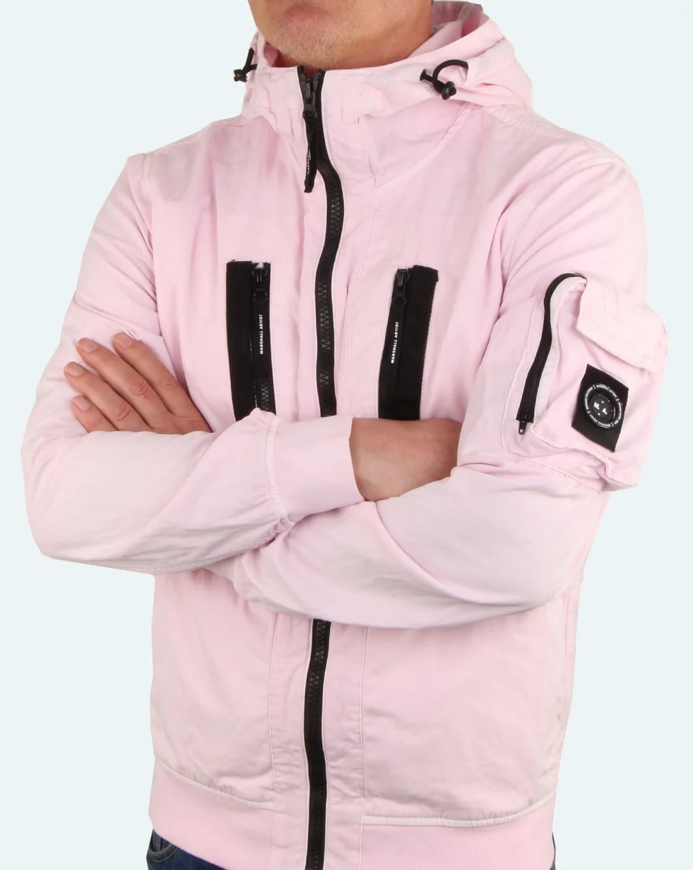 Marshall Artist Garment Dyed Bomber Jacket Pink - Image 4