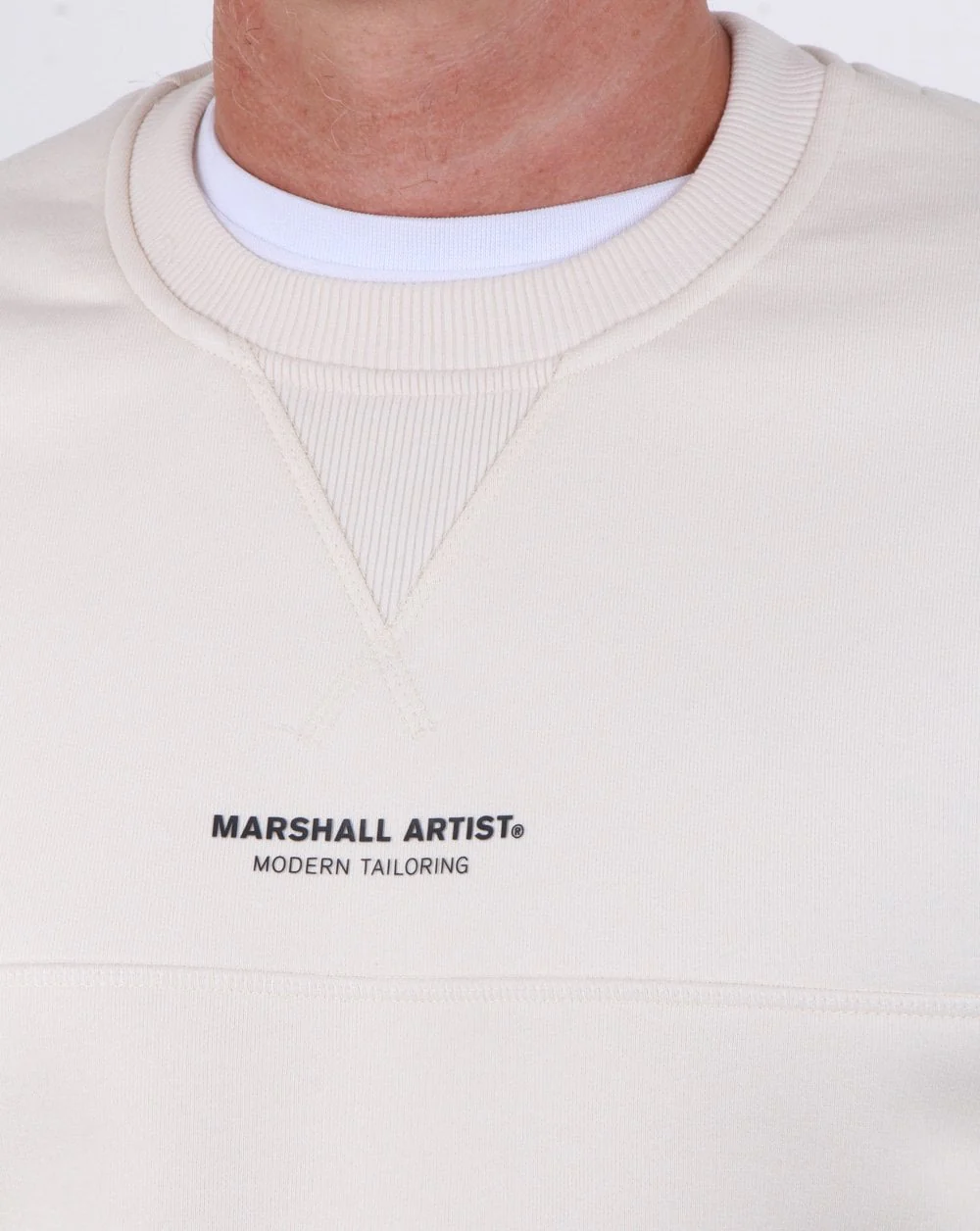 Marshall Artist Garment Dyed Crew Sweatshirt Off White - Image 2