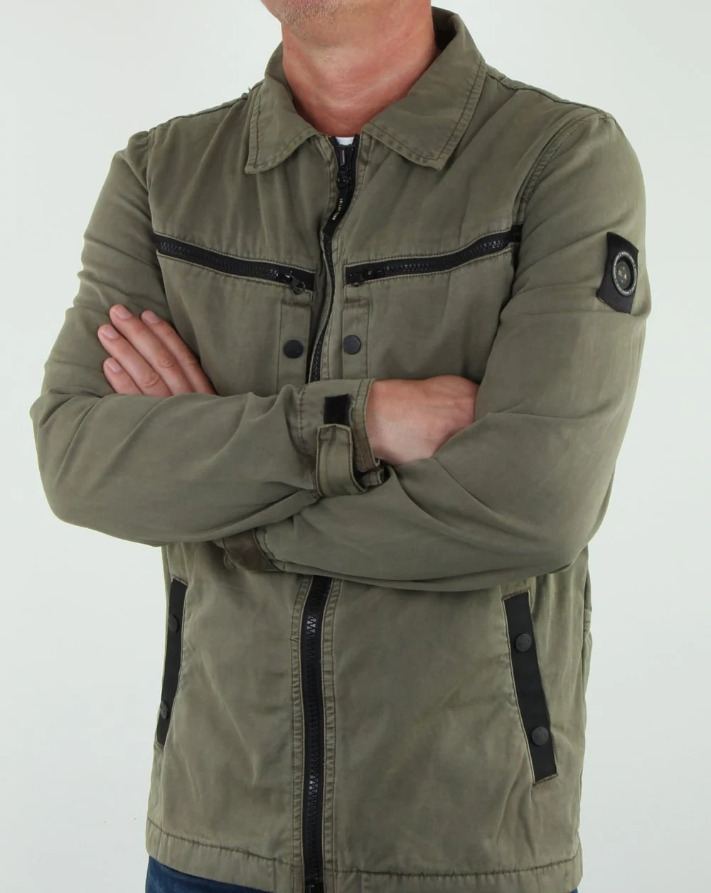 Marshall Artist Garment Dyed Overshirt Khaki - Image 4