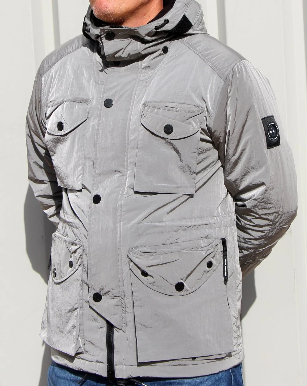 Marshall Artist Liquid Nylon Snow Parka Silver - Image 4