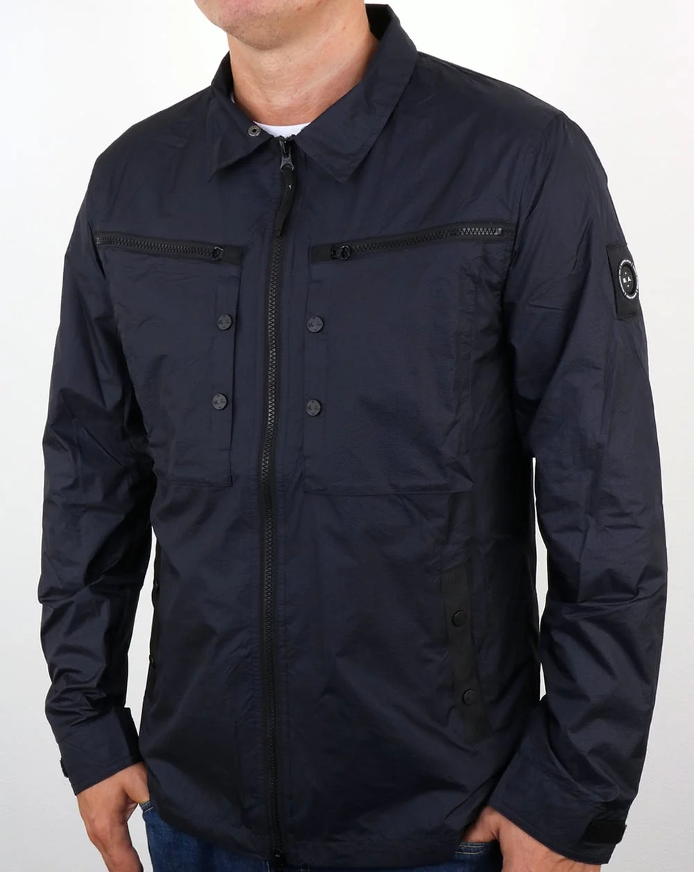 Marshall Artist Micro Ripstop Overshirt Navy - Image 2