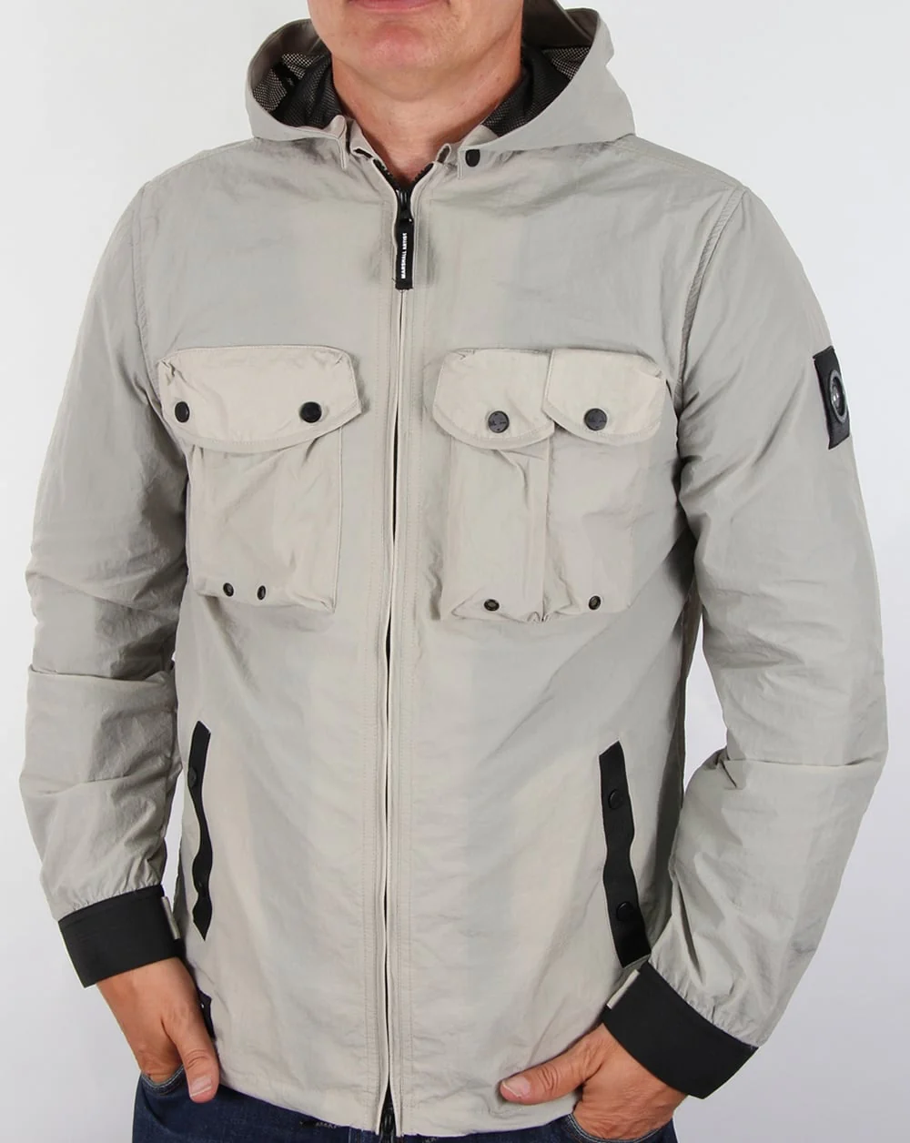 Marshall Artist Multi Pocket Overshirt Jacket Light Sand - Image 2