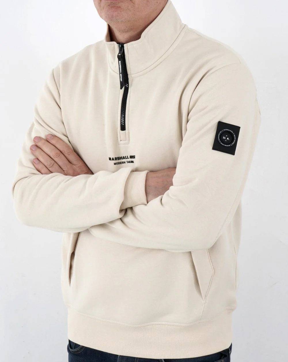 Marshall Artist Siren 1/4 Zip Sweat Light Stone - Image 2