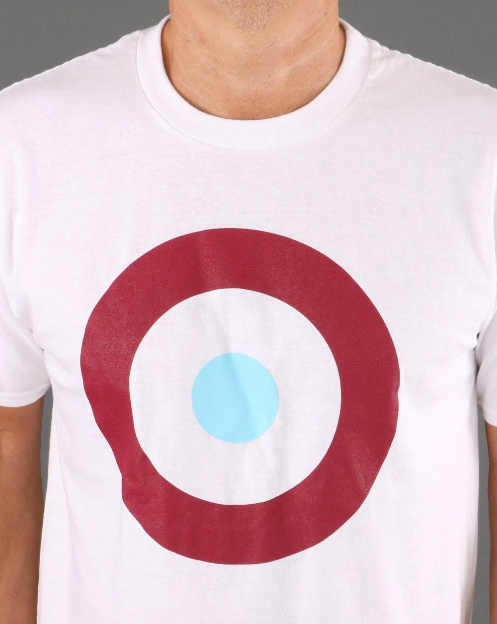 Mod Target T-Shirt White/Claret/Sky - Image 2