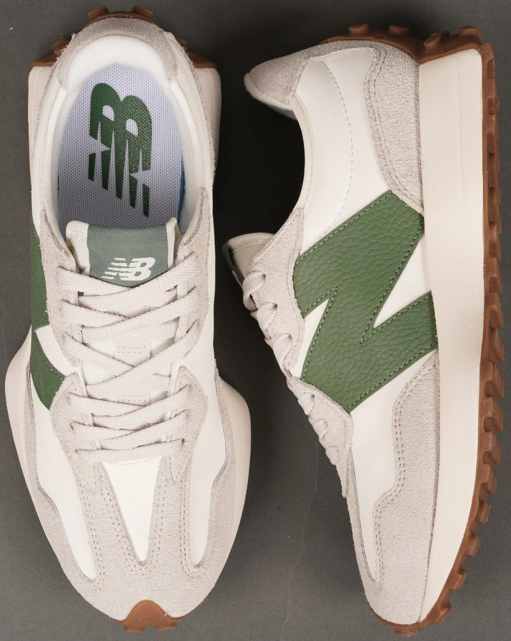 New Balance 327 Trainers White/Green - Image 4