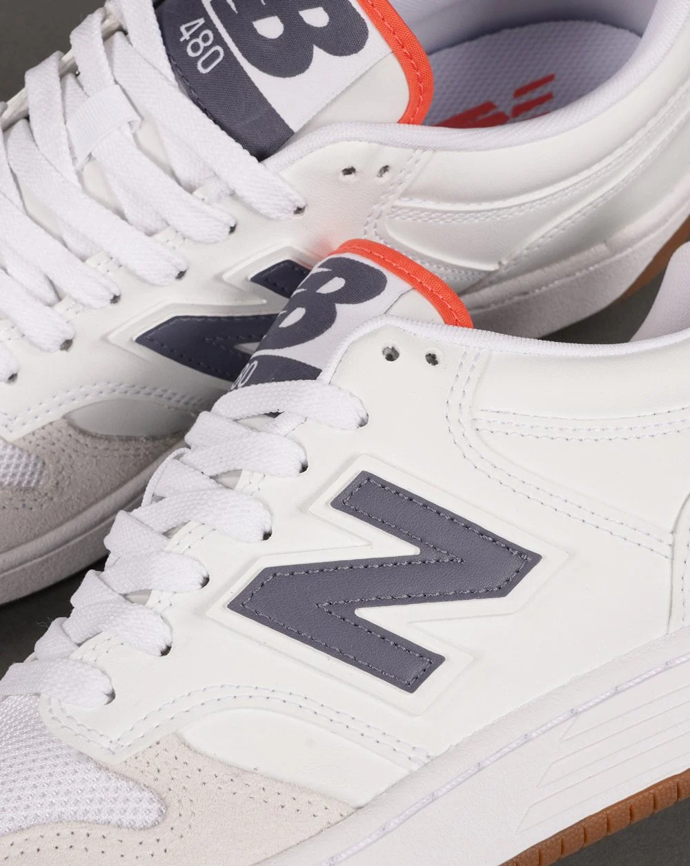 New Balance 480 Trainer White/Dark Grey - Image 3
