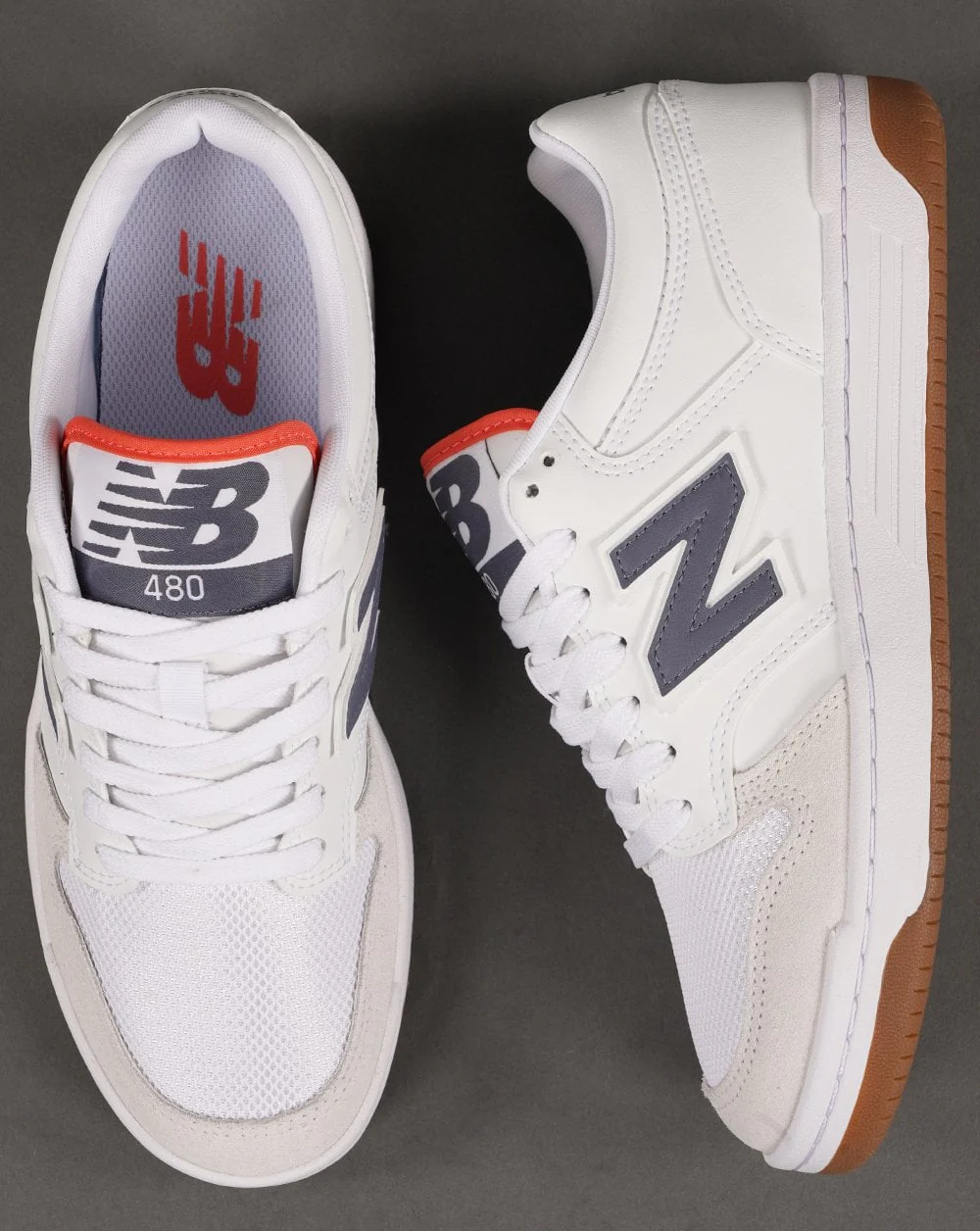 New Balance 480 Trainer White/Dark Grey - Image 4