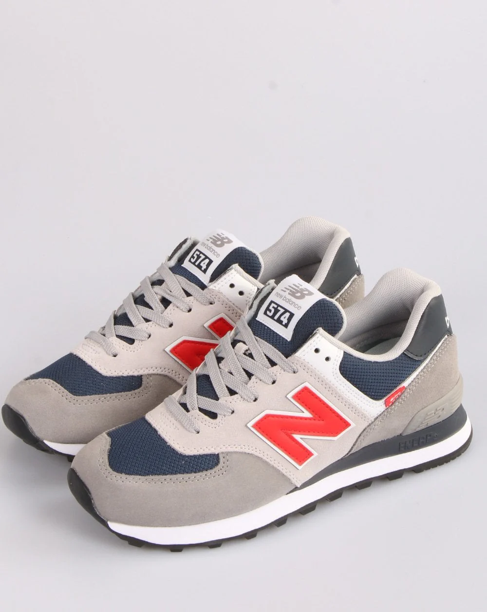 New Balance 574 Trainer Grey/Red - Image 3