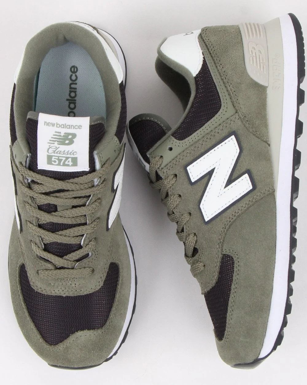 New Balance 574 Trainers Khaki Green - Image 2