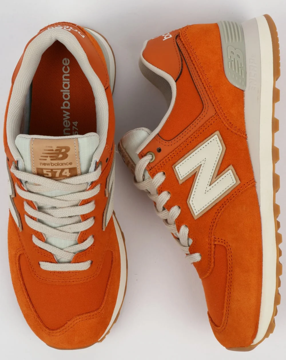 New Balance 574 Trainers Orange/Moonbeam - Image 2