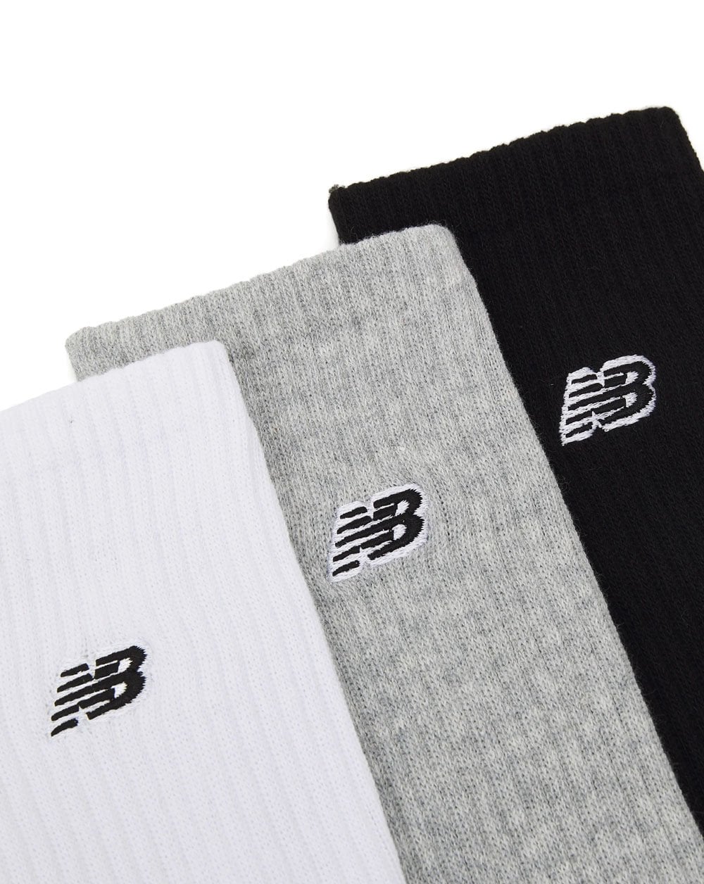 New Balance Patch Logo Sock 3 Pack Grey/White/Black - Image 2