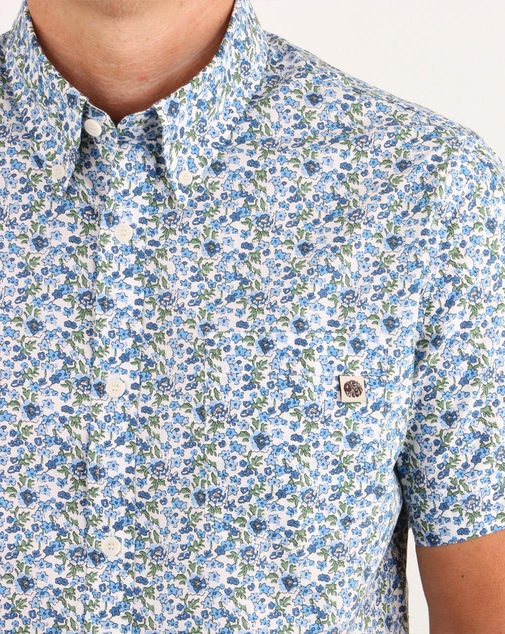 Pretty Green Ava Print Shirt Blue - Image 4
