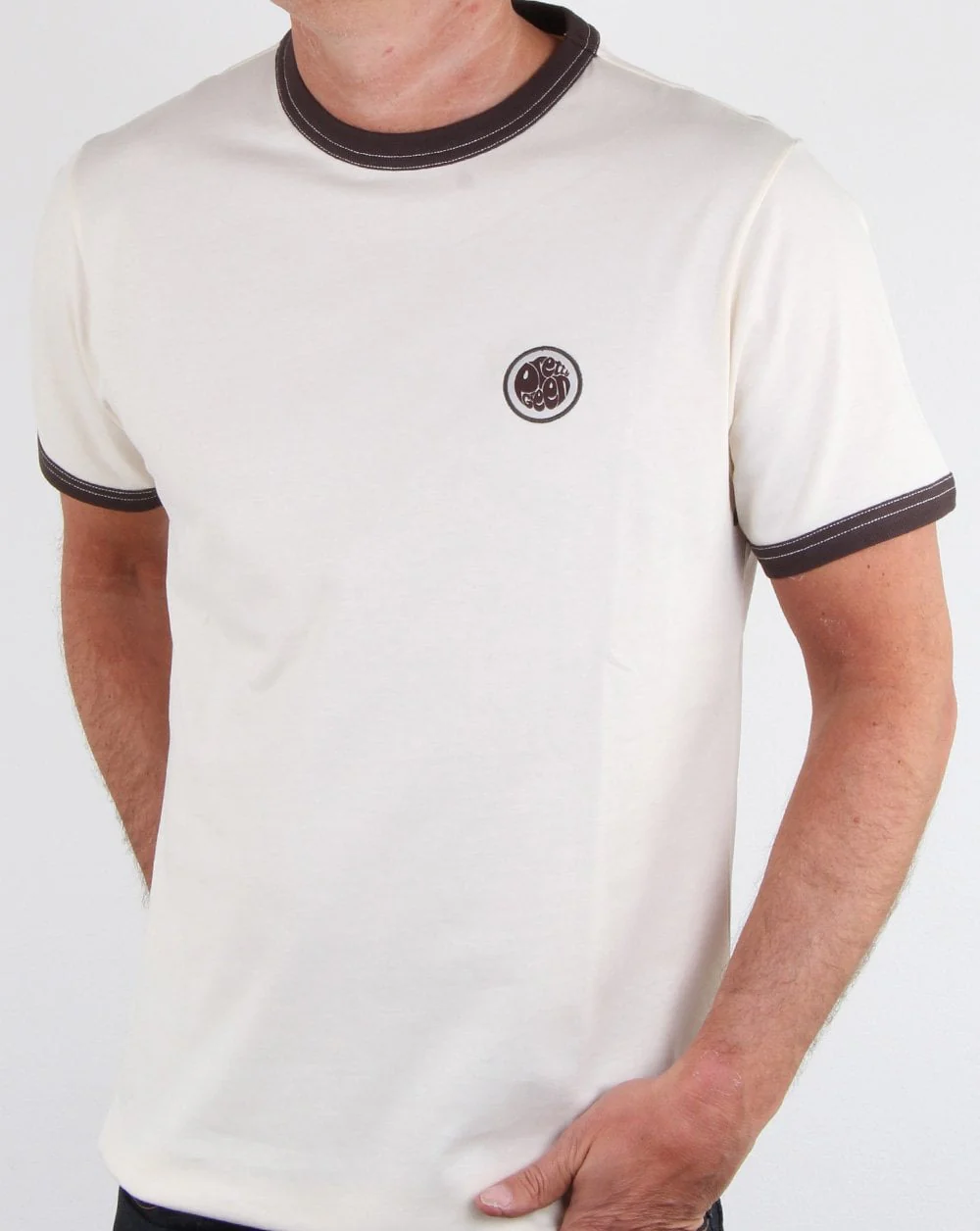 Pretty Green Badge T-shirt Off White - Image 4